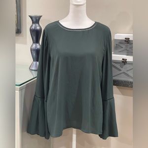 NWOT Women’s LOFT Long Sleeve Green Blouse Size M